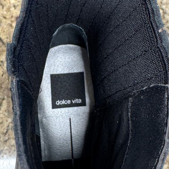 Dolce Vita Linny H20 Black Leather Boots Size 7 Waterproof Pull-on NWOB - Picture 7 of 9